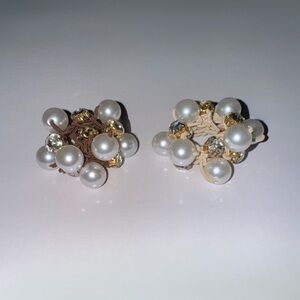 Braided Pearl & Rhinestone Cluster Hair Ties | Elastic Ponytail Holder Set